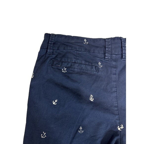 Women’s GH Bass & Co SIZE 12 Dark Blue Nautical Shorts White Anchors Beach Core - Picture 9 of 13